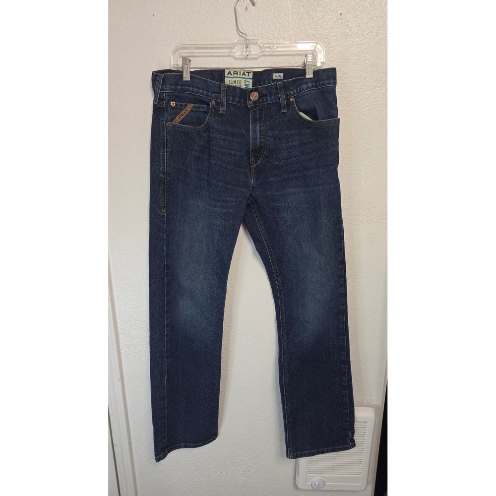 Ariat M7 Slim Fit Straight Leg Jeans Mens 34x32 Dark Wash Excellent